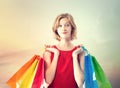 Young Woman with Colorful Shopping Bags Royalty Free Stock Photo
