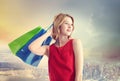 Young Woman with Colorful Shopping Bags Royalty Free Stock Photo