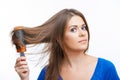 Young woman comb hair Royalty Free Stock Photo