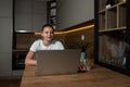 Young woman computer programmer software developer and web designer working from home as freelancer. Business female interior desi Royalty Free Stock Photo