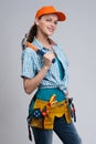 Young woman construction worker Royalty Free Stock Photo
