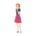 Young Woman with Contempt Look on Her Face Showing Rejection and Refusal Gesture with Her Hands Vector Illustration