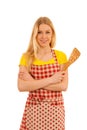 Young woman cook isolated over white background Royalty Free Stock Photo