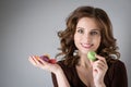 Young woman with cookies Royalty Free Stock Photo