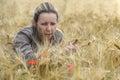 Young woman in cornfield Royalty Free Stock Photo