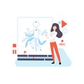 Young Woman Creating Responsive Web Application, Digital Content, Technology Process of Software Development, Social