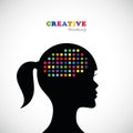 Young woman creative colorful thinking