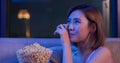 Woman cry while watching movie Royalty Free Stock Photo