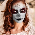 Young woman in day of the dead mask Royalty Free Stock Photo