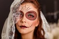 Young woman in day of the dead mask Royalty Free Stock Photo