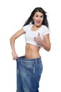 Young woman delighted with her dieting results