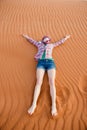 Young woman in the desert Royalty Free Stock Photo