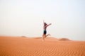 Young woman in the desert Royalty Free Stock Photo