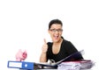 Young woman at the desk Royalty Free Stock Photo