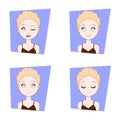 Young Woman With Different Facial Emotions Set Of Blonde Girl Face Expressions Royalty Free Stock Photo