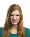 Young woman with a disgusting face Royalty Free Stock Photo