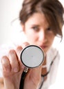 Young woman doctor with stethoscope Royalty Free Stock Photo