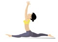 Young woman does sport or yoga exercise illustration