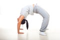 Young woman doing back bend
