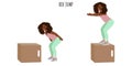 Young woman doing box jump exercise Royalty Free Stock Photo