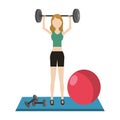 Young woman exercising cartoon Royalty Free Stock Photo