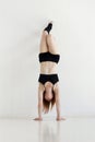 Young woman doing gymnastics or callisthenics Royalty Free Stock Photo