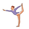 Young woman doing gymnastics exercise