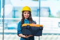 The young woman doing home improvements Royalty Free Stock Photo