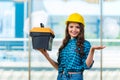 The young woman doing home improvements Royalty Free Stock Photo