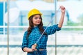 The young woman doing home improvements Royalty Free Stock Photo