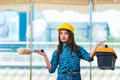 The young woman doing home improvements Royalty Free Stock Photo