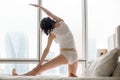 Young woman doing morning gymnastics Royalty Free Stock Photo