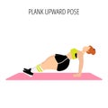 Young woman doing plank upward yoga asana