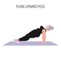 Young woman doing plank upward yoga asana