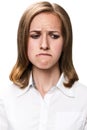 Young woman doing a pout expression Royalty Free Stock Photo