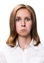 Young woman doing a pout expression Royalty Free Stock Photo