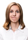 Young woman doing a pout expression Royalty Free Stock Photo