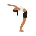 Young woman doing Raised Arms Pose, Raised Hands Pose or Hasta Uttanasana