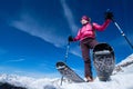 Young woman doing ski touring Royalty Free Stock Photo