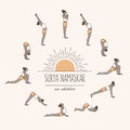 Young woman doing sun salutation