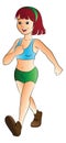 Woman Doing the Walkathon, illustration Royalty Free Stock Photo