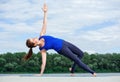 Young woman doing yoga exercise on mat01 Royalty Free Stock Photo