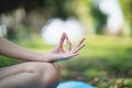 Sport young woman doing yoga exercise outdoor in the park, sport yoga concept Royalty Free Stock Photo