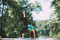 Young Woman doing Yoga Exercises Outdoor Royalty Free Stock Photo