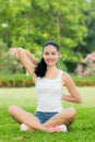 Young Woman doing Yoga Exercises Outdoor. Royalty Free Stock Photo