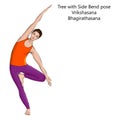 Yoga pose. Vrikshasana Royalty Free Stock Photo