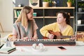 Friends Playing Musical Instruments At Home Royalty Free Stock Photo