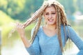 Young woman with dreadlocks Royalty Free Stock Photo