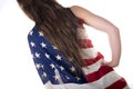 Young woman dressed with an American flag Royalty Free Stock Photo