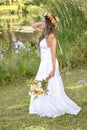 Young Woman Staring In The Distance, By A Lake Royalty Free Stock Photo